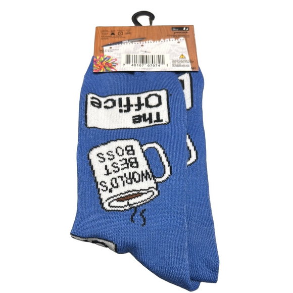 3/$18 The Office World's Best Boss Casual Socks with Iconic TV Show Theme - Picture 3 of 3